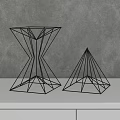 Geometric Metal Wire Decorative Ornament Set For Modern Tabletop Home Decor