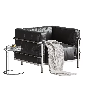 Modern Corbusier Single Sofa LC3 Single Sofa Leather Single Sofa Leisure Chair 3d model