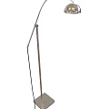 Modern Floor Lamp With Adjustable Metal Stand And Glass Shade For Living Room