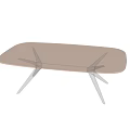 Modern Coffee Table With Glass Top And Metallic Spindle Legs Design
