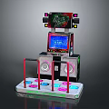 Dance Arcade Machine Featuring Illuminated Colored Pads Digital Screen And Stereo Speakers