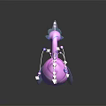 Vibrant Peacock Shaped Doll in Pink and Blue with Decorative Tail Cubes and Beads