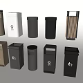 Diverse Modern Trash Bins With Recycling Symbols And Sleek Design In Multiple Colors
