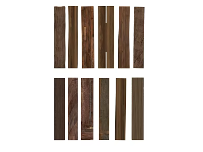 Various Natural Stone and Wood Samples Displaying Different Textures and Colors 3d model