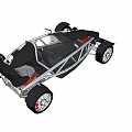 Open Frame Black Silver Go Kart With Racing Seat And Sporty Wheels