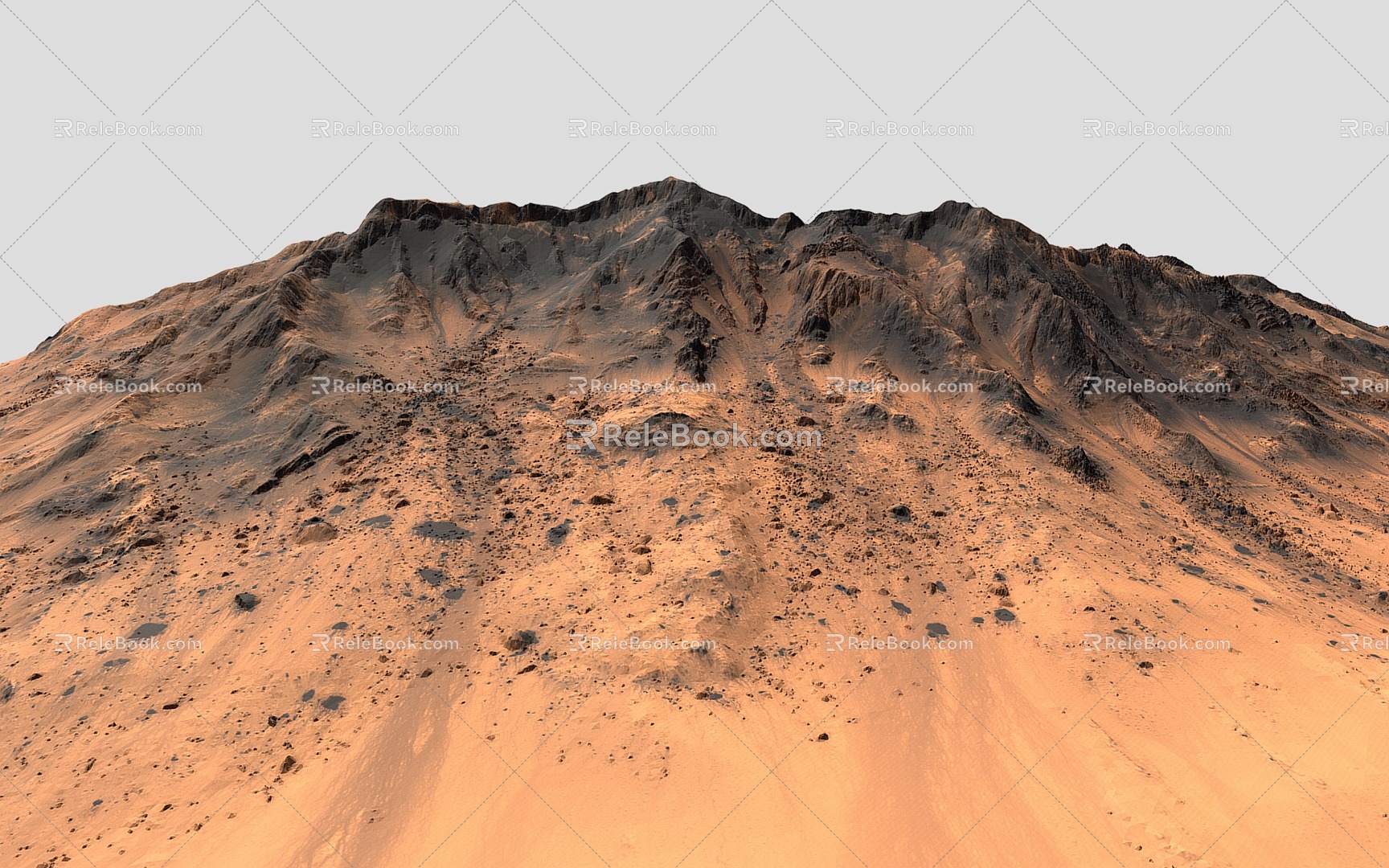 Modern Mars Terrain Mountain Range Dune Desert Rock Sandy Desert Peak 3d model