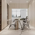 Modern Living Dining Room Interior Design With TV Wall Sofa Dining Table And Decorative Shelves