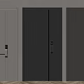 Modern Security Doors With Electronic Locks In Various Colors And Sleek Design 3d model