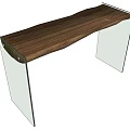 Elegant Modern Curved Wooden Top Flower Stand With Transparent Acrylic Legs