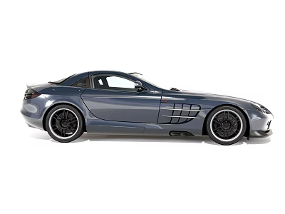 Gray Sports Car Convertible With Sleek Design Black Wheels And Aerodynamic Body 3d model