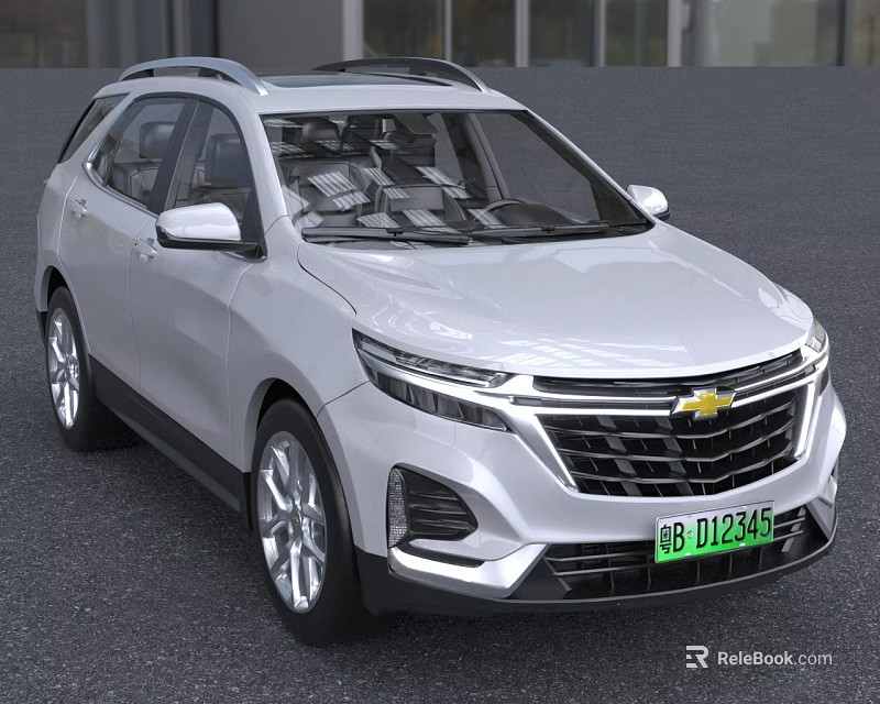 White Chevrolet SUV Stylish Exterior Design With Modern Grille And Headlights 3d model 