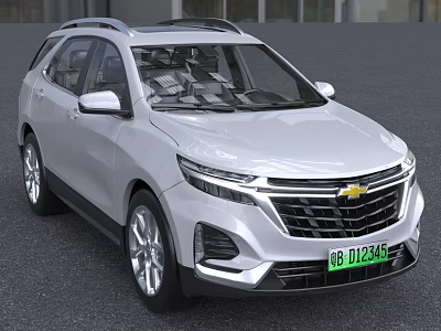 White Chevrolet SUV Stylish Exterior Design With Modern Grille And Headlights 3d model