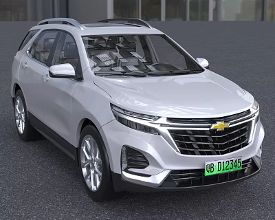 White Chevrolet SUV Stylish Exterior Design With Modern Grille And Headlights 3d model