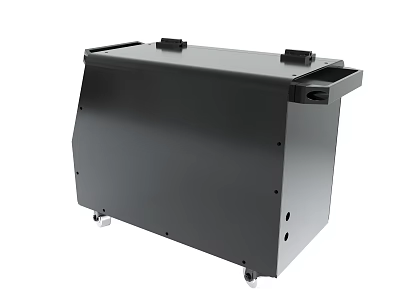 Durable Black Industrial Equipment Enclosure With Wheels And Portable Design 3d model