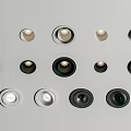 Downlights And Spotlights Various Modern Round Recessed Fixtures In White And Black On White Background