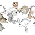 modern toy plush toy 3d model
