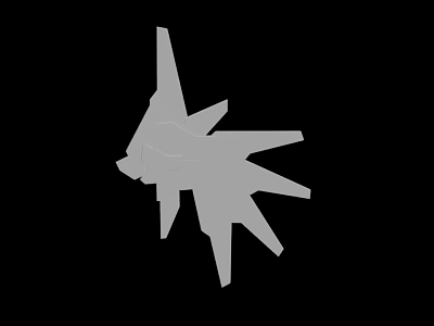 Modern Gray Abstract Geometric Shape With Angular Polygons On Black Background 3d model