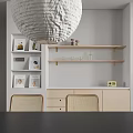 Modern Public Office Space With Wooden Desk Gray Office Chairs Hanging Lights And Window Blinds