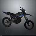 Blue Off Road Motorcycle With Modern Design And Black Seat Large Tires