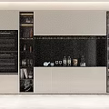 Modern Wine Cabinet Design With Glass Doors And Wine Bottle Display Shelves