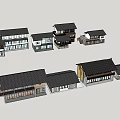 Traditional And Modern Residential Houses Set In Green Landscape With Trees And Mountain View