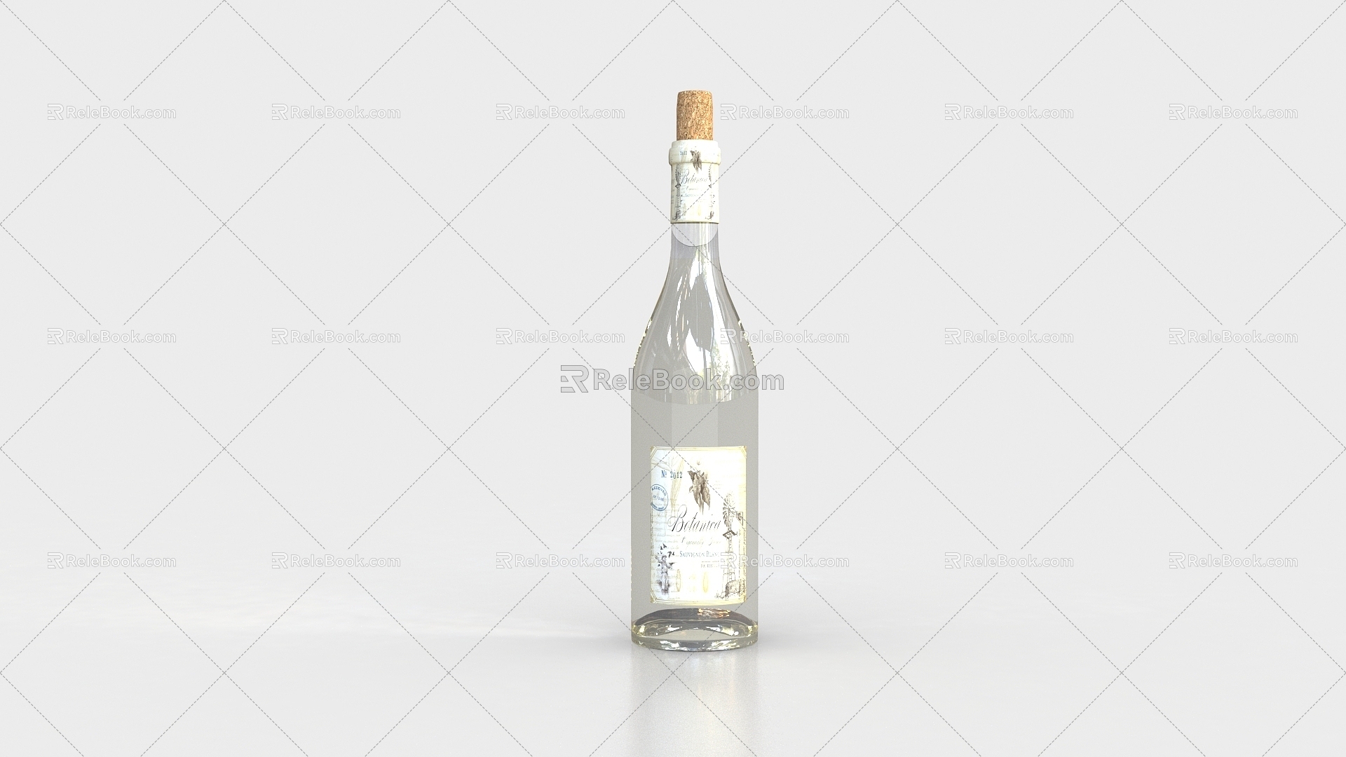 glass bottle, storage bottle, wine bottle, realistic rendering 3d model