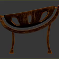 Wooden Baby Crib With Oval Shape Cutout Design And Sturdy Legs