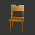 Wooden Orange Home Furniture Chair With Simple Design And Round Hole Backrest
