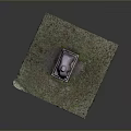 Detailed Stone Bear Sculpture On Square Pedestal With Grass Covered Display Platform