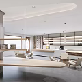 Modern Cafe Coffee Bar Cashier Console Reception Desk Cafe Table and Chair 3d model