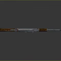 AK Rifle With Wooden Stock Handguard And Metal Barrel On Gray Reflective Background