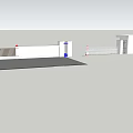 White Entrance Gate Design With Guard House And Fenced White Wall