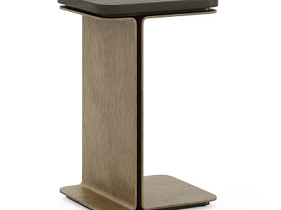 Modern Wooden Side Table With Square Top And Sturdy Base Design 3d model