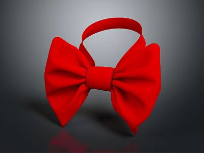 Red Bow Tie With Elegant Bow Shape And Smooth Fabric For Formal Events 3d model