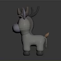 Colorful Cartoon Animal Stuffed Dolls Deer Horse And Donkey Arranged In Row