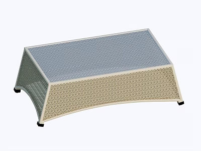 Modern American Style Outdoor Courtyard Garden Terrace Balcony Coffee Table Long Table Rattan Table 3d model