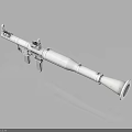 White Long Barrel Rocket Launcher 3D Model With Modern Design And Grip Structure 3d model