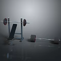 Home Gym Fitness Equipment Including Workout Bench And Barbell Weights