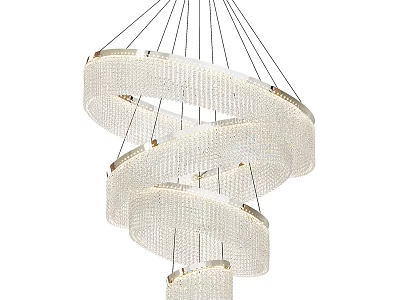 Modern Spiral Crystal Chandelier With Multi Layered Hanging Design For Interior Decor 3d model