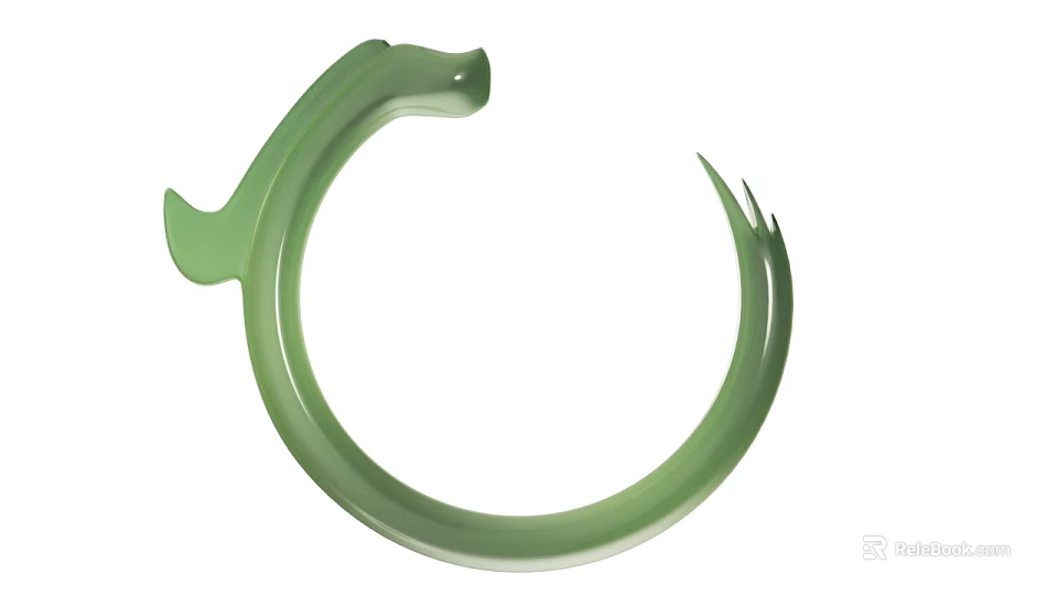 Elegant Green Jade Bracelet Featuring Unique Circular Design And Polished Surface Jewelry Accessory 3d model 