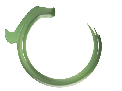 Elegant Green Jade Bracelet Featuring Unique Circular Design And Polished Surface Jewelry Accessory 3d model