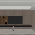 Modern TV background wall 3d model