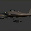 Crocodile Head Shaped Airplane Model With Propellers Cockpit And Unique Design 3d model