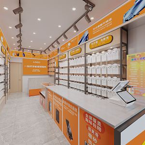 Modern Mobile Phone Store Mobile Phone Accessories Store 3d model