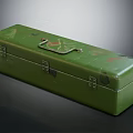 Vintage Green Hardware Tools Storage Box With Metal Latches And Handle