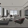 Elegant Modern Living Room Sofa And Coffee Table Set For Bright Spacious Luxury Apartment
