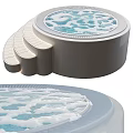 Modern Circular Decorative Ornament Set With Stepped Design And Water Inspired Details