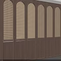 Elegant Modern Wooden Wardrobe With Arched Doors And Lattice Panels Design