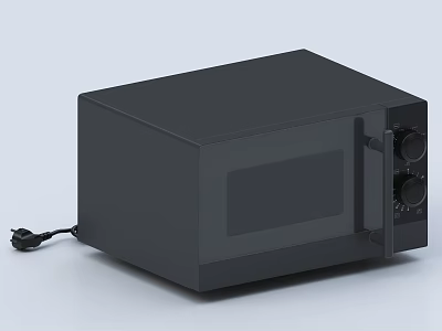 Black Microwave Oven With Control Knobs For Modern Kitchen Appliance Use 3d model