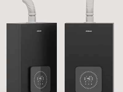 Modern Ariston Black Water Heaters With Digital Display Two Units 3d model